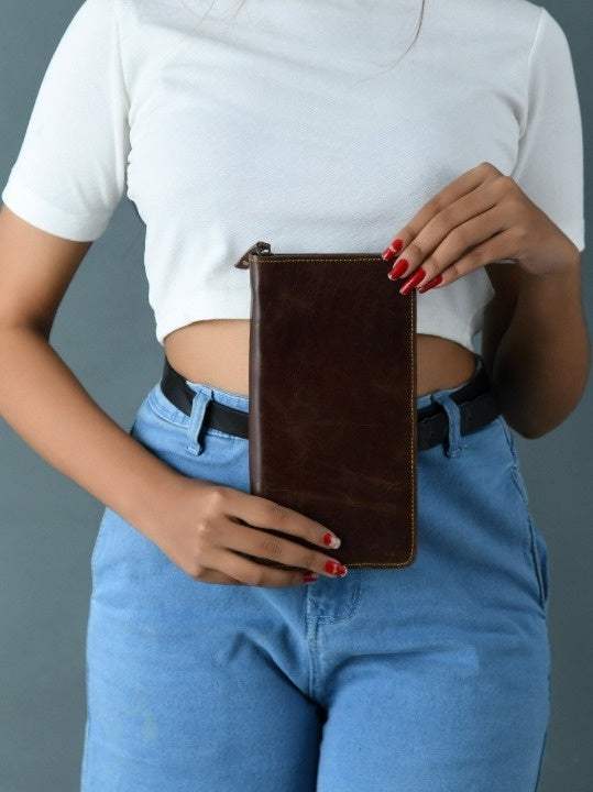 Blair Women's Wallet- Cocoa Brown - Classy Leather Bags - Flyclothing LLC