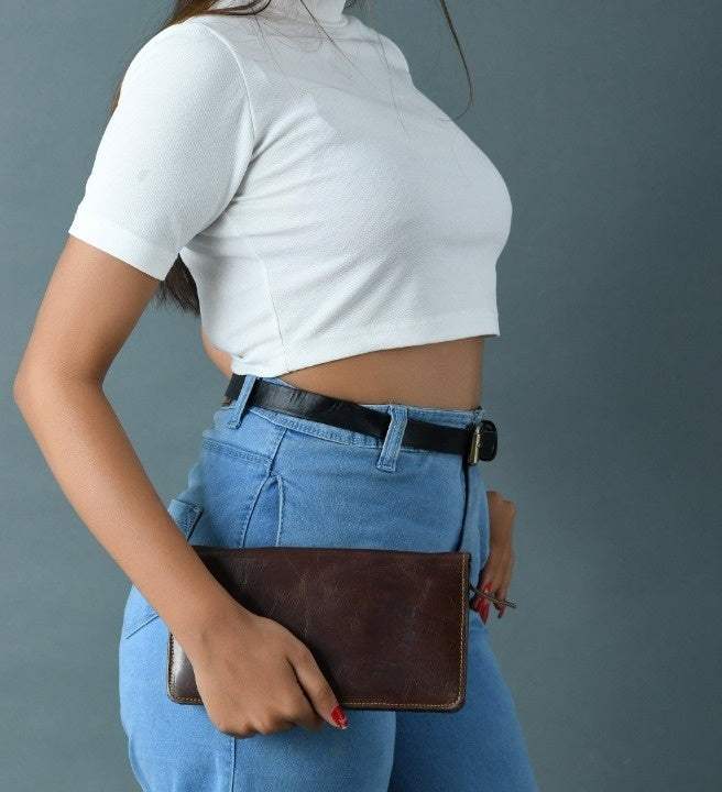 Blair Women's Wallet- Cocoa Brown - Classy Leather Bags - Flyclothing LLC