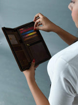 Blair Women's Wallet- Cocoa Brown - Classy Leather Bags - Flyclothing LLC