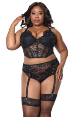 At Last Cropped Bustier & Panty Set - COQUETTE - Flyclothing LLC