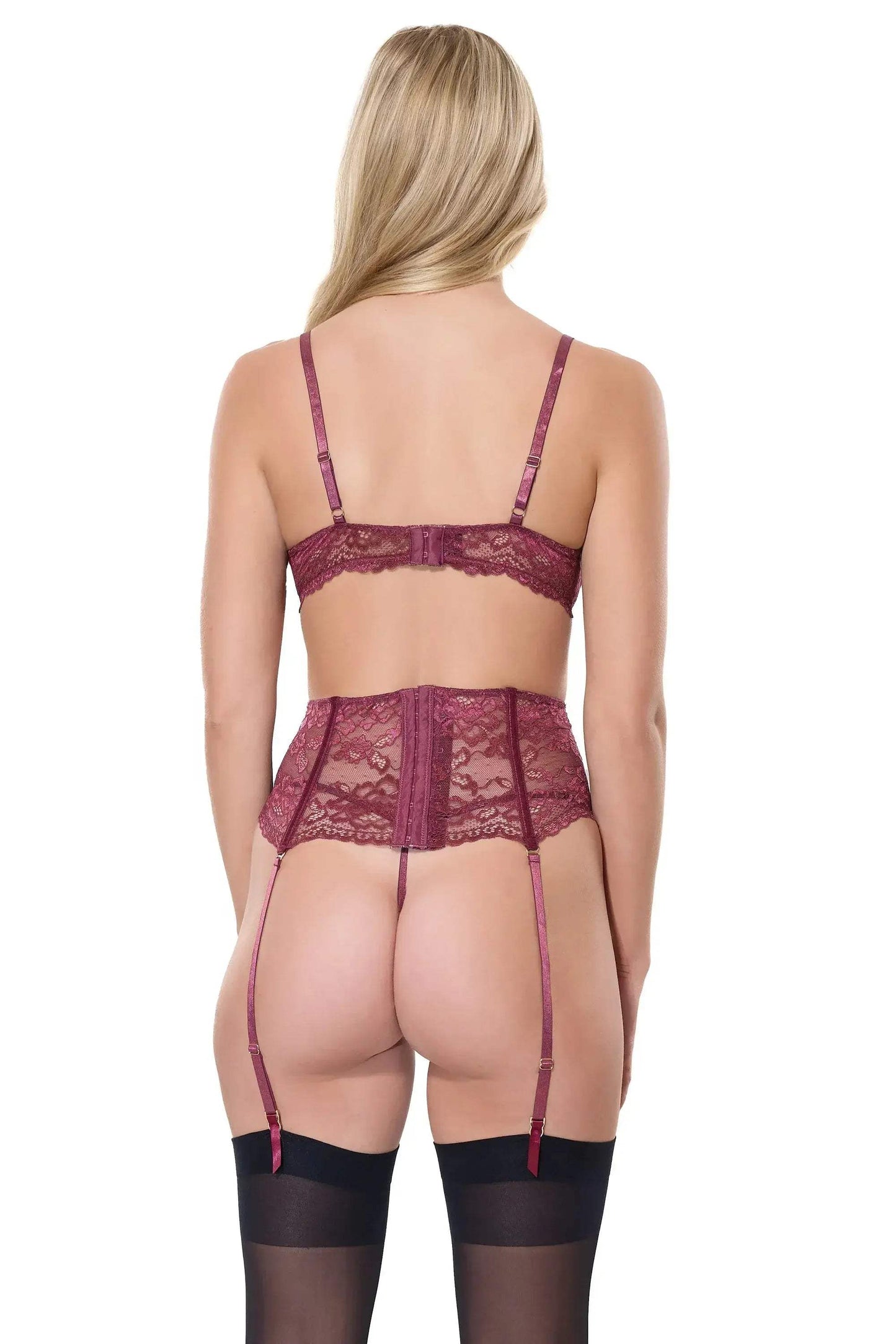 Kiss & Tell Bra, Garter Belt & G-String Set - COQUETTE - Flyclothing LLC