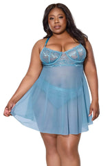 Between Dreams Babydoll & Thong - COQUETTE - Flyclothing LLC