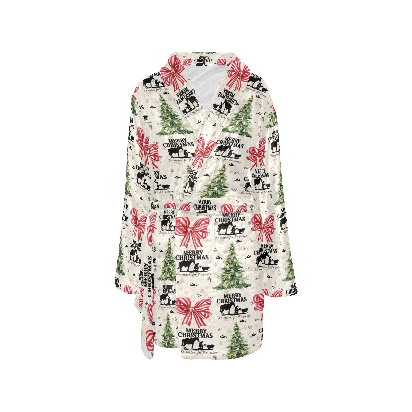 Baha Ranch Praying Cowboy Christmas Fleece Robe