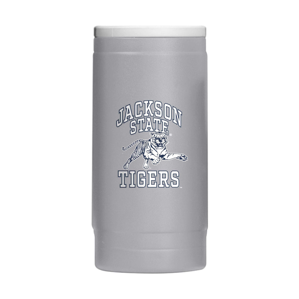 Jackson State 12oz Athletic Powdercoat SlimCan Coolie - Logo Brands - Flyclothing LLC