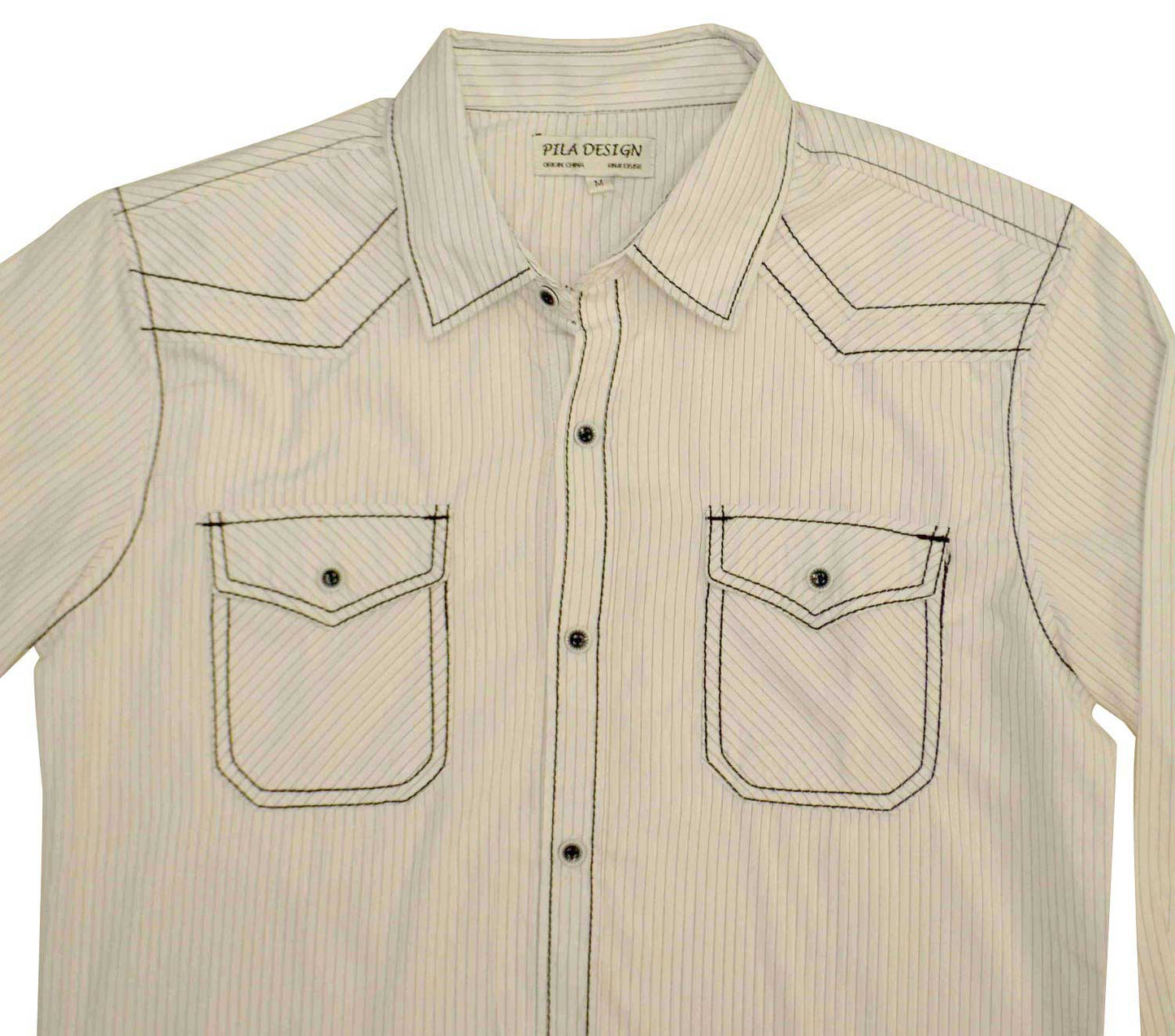 Pila Design White Stripe Shirt - Pila Design - Flyclothing LLC