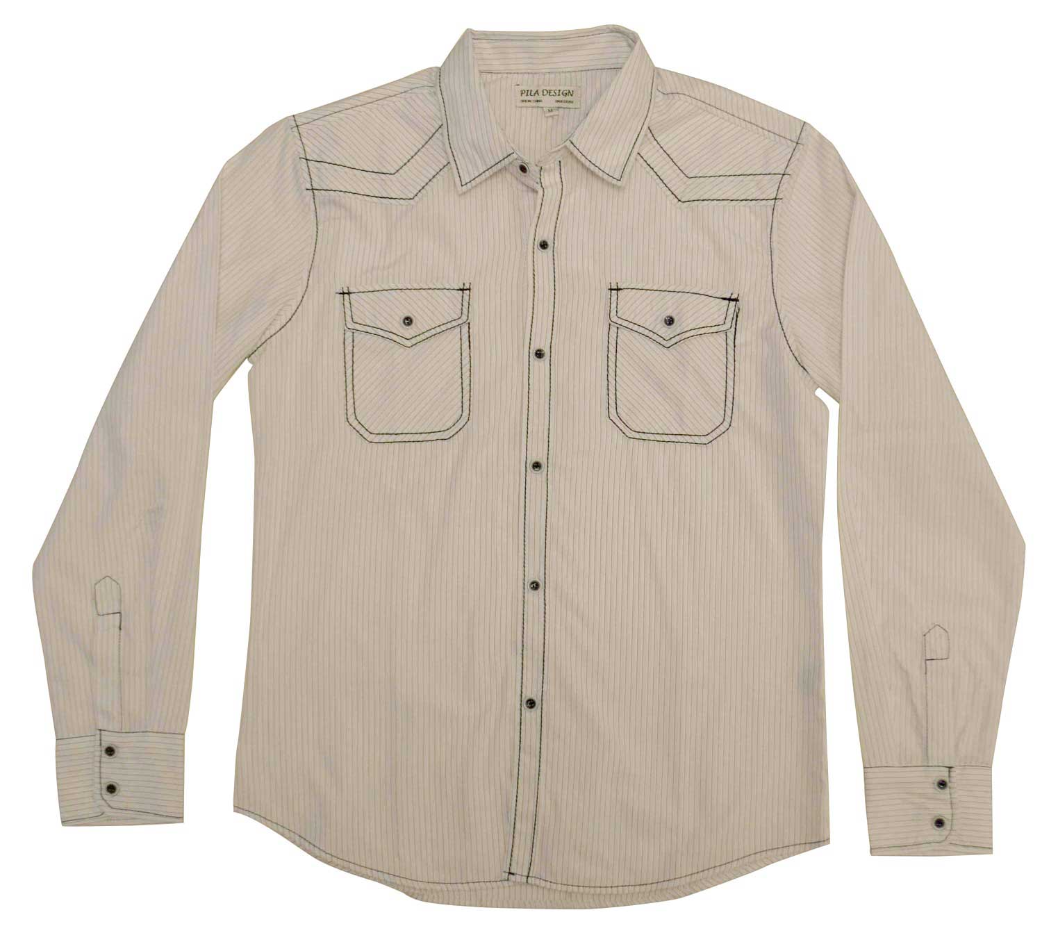 Pila Design White Stripe Shirt - Pila Design - Flyclothing LLC