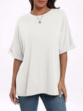 Round Neck Half Sleeve T-Shirt - Trendsi - Flyclothing LLC