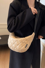 Quilted Adjustable Strap Crossbody Bag - Trendsi