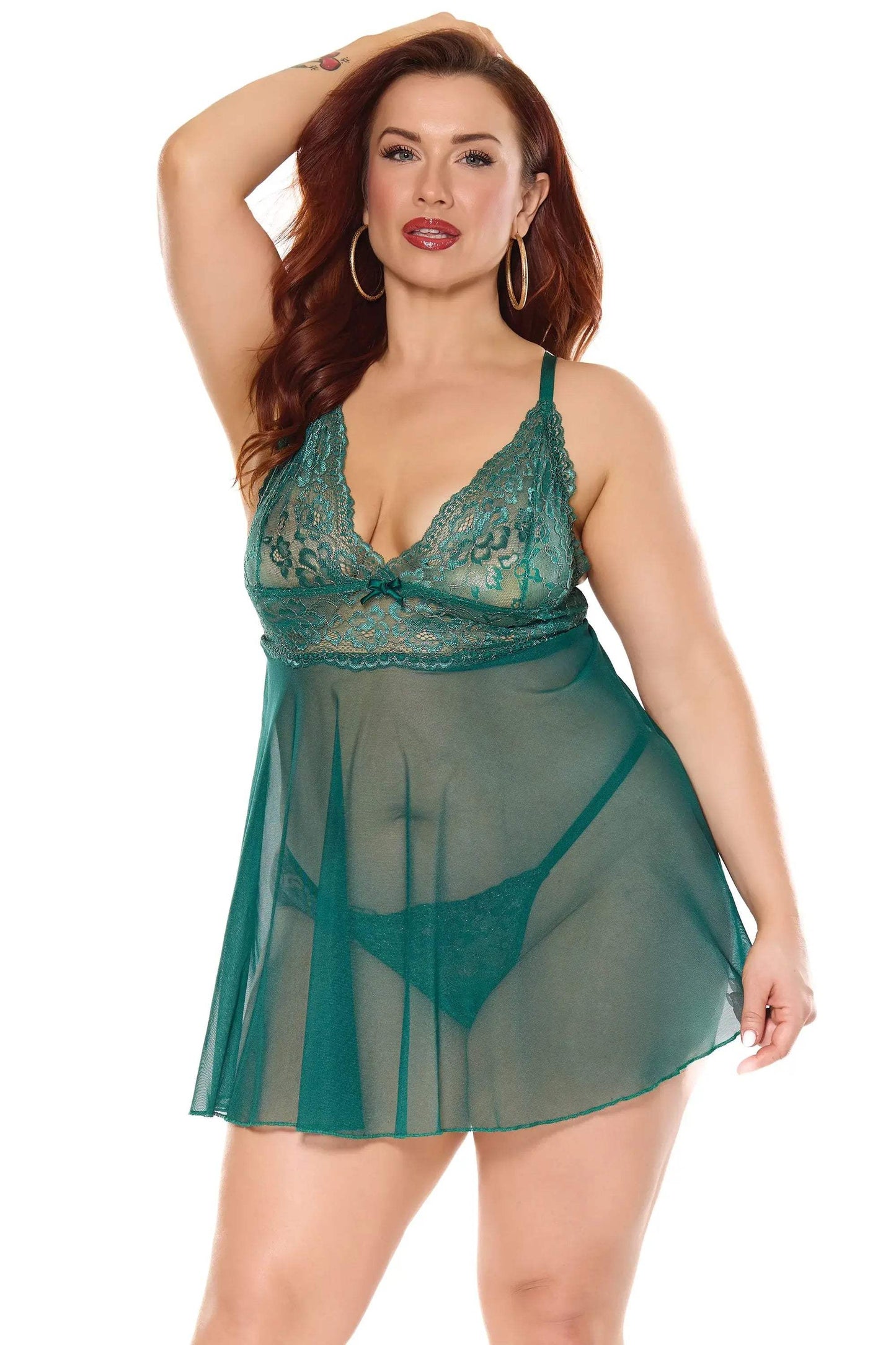 Jade Babydoll & G-String - COQUETTE - Flyclothing LLC