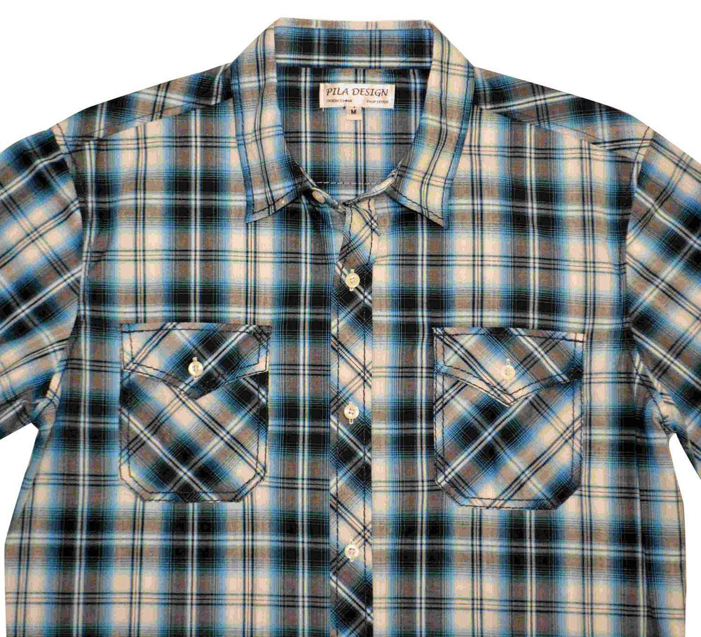 Pila Design Teal Plaid Shirt - Pila Design - Flyclothing LLC
