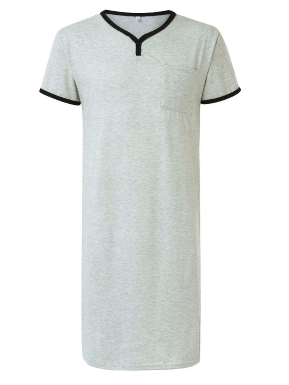 Men's Plus Size Contrast Trim Short Sleeve Lounge Tee Dress - Trendsi - Flyclothing LLC
