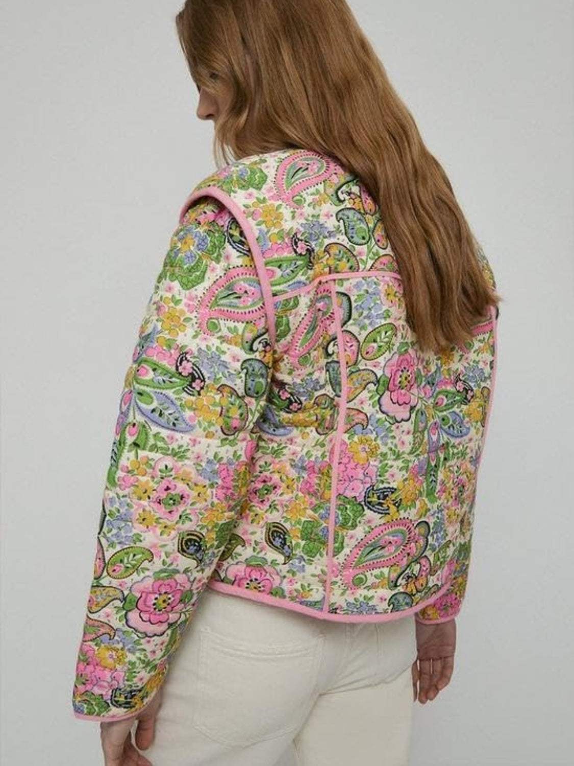 Tied Printed Long Sleeve Jacket - Trendsi - Flyclothing LLC