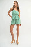 MABLE Gingham Tube Top and Shorts Set - Trendsi
