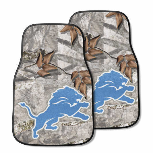 Detroit Lions Camo Front Carpet Car Mat Set - 2 Pieces - Detroit Lions