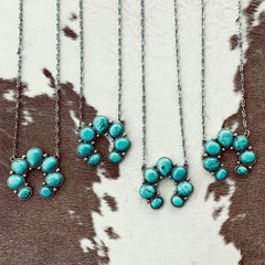 Artificial Turquoise Alloy Pendant Necklace - Trendsi