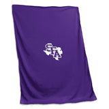Stephen F Austin Purple Sweatshirt Blanket (Screened) - Logo Brands - Flyclothing LLC