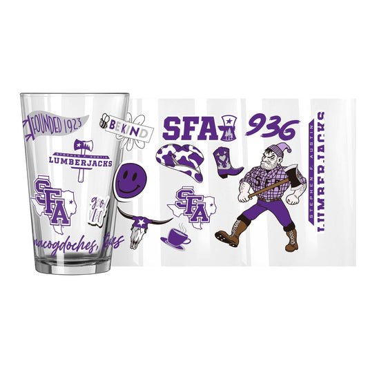Stephen F Austin 16oz Native Pint Glass - Logo Brands - Flyclothing LLC