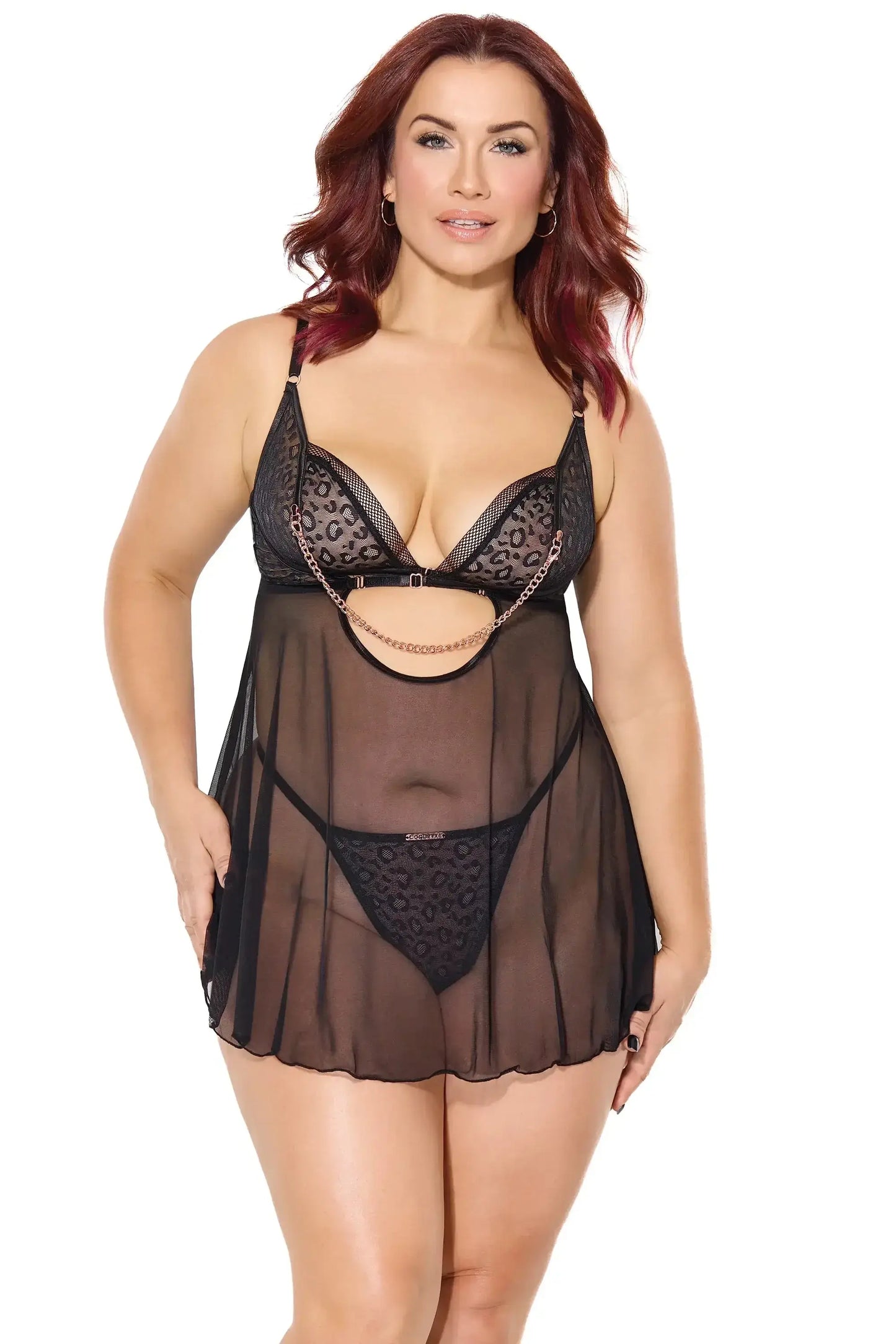 Feline Fatale Babydoll & G-String - COQUETTE - Flyclothing LLC