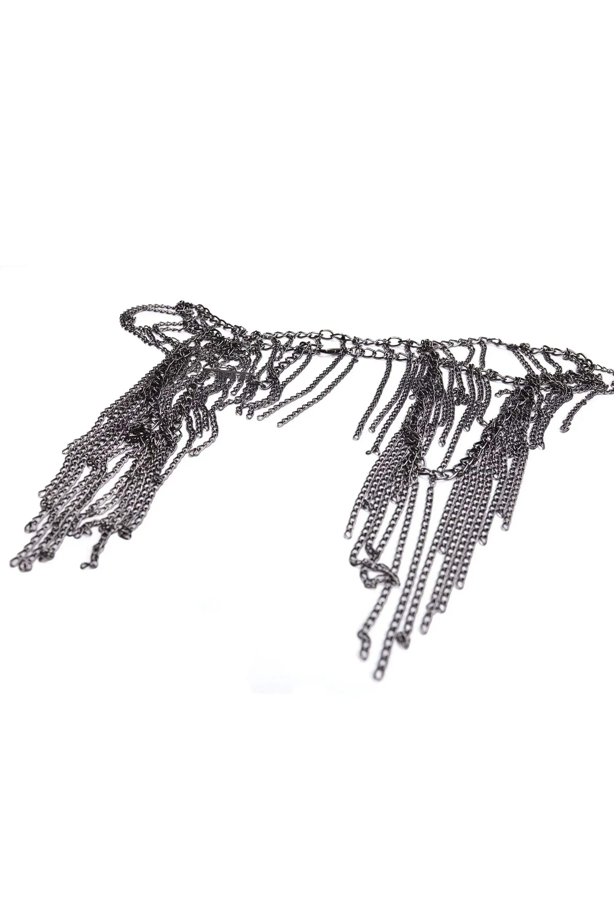 Gunmetal Glam Chain Belt - COQUETTE - Flyclothing LLC