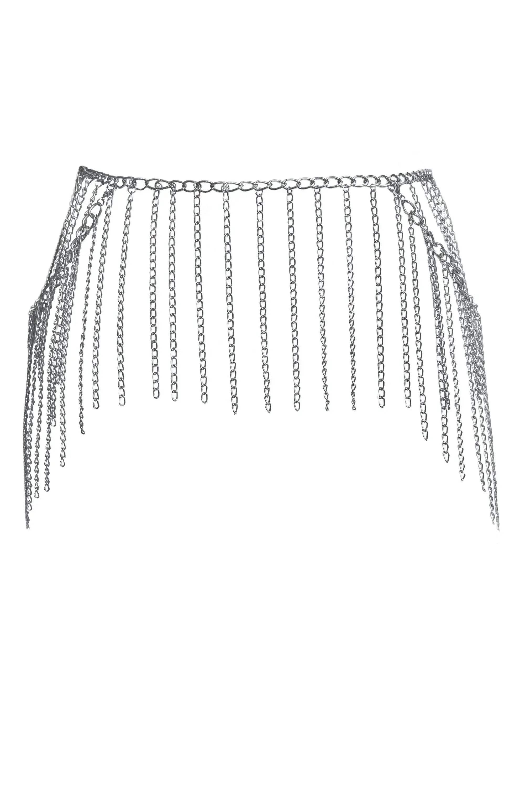 Gunmetal Glam Chain Belt - COQUETTE - Flyclothing LLC