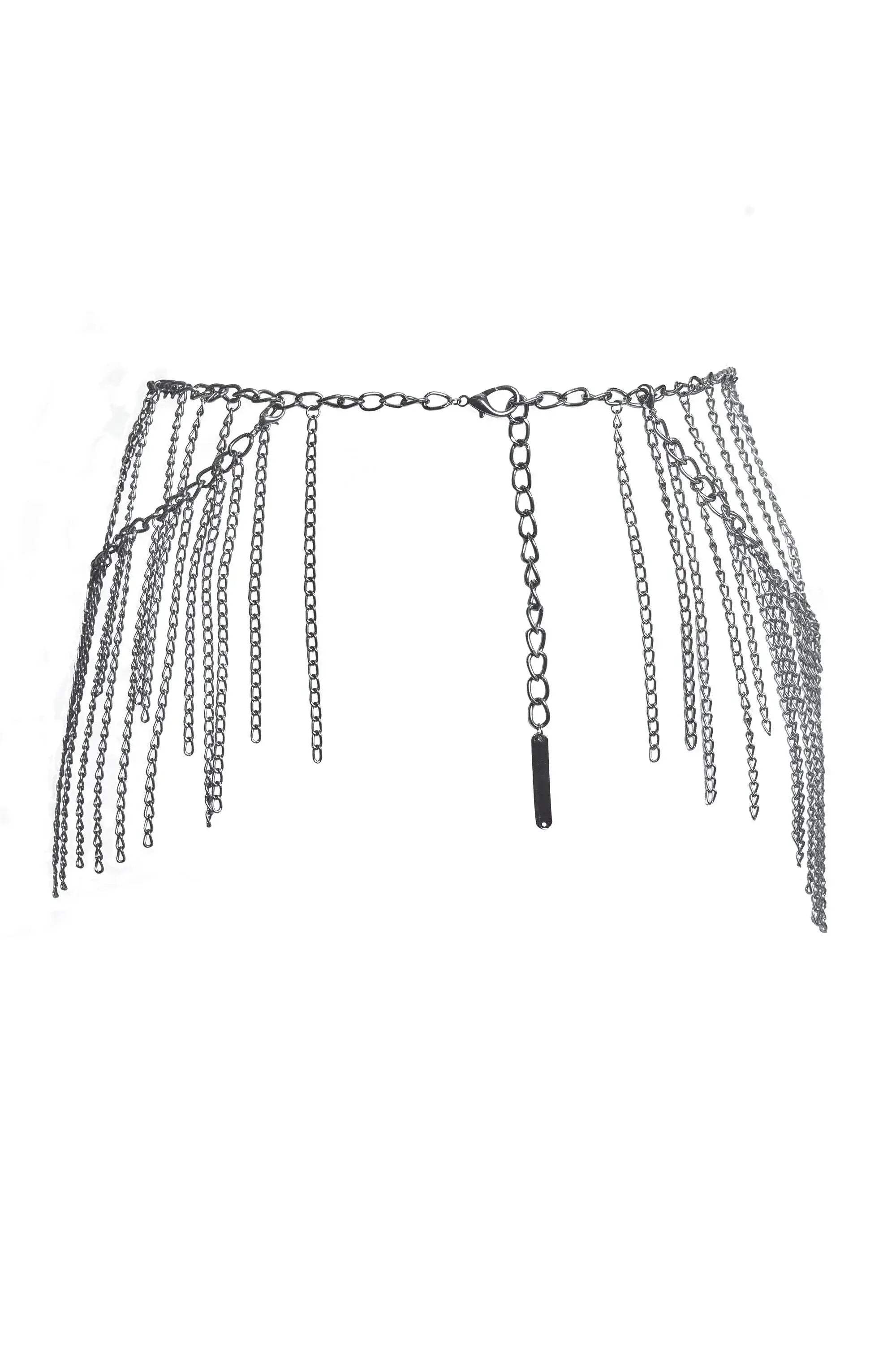 Gunmetal Glam Chain Belt - COQUETTE - Flyclothing LLC