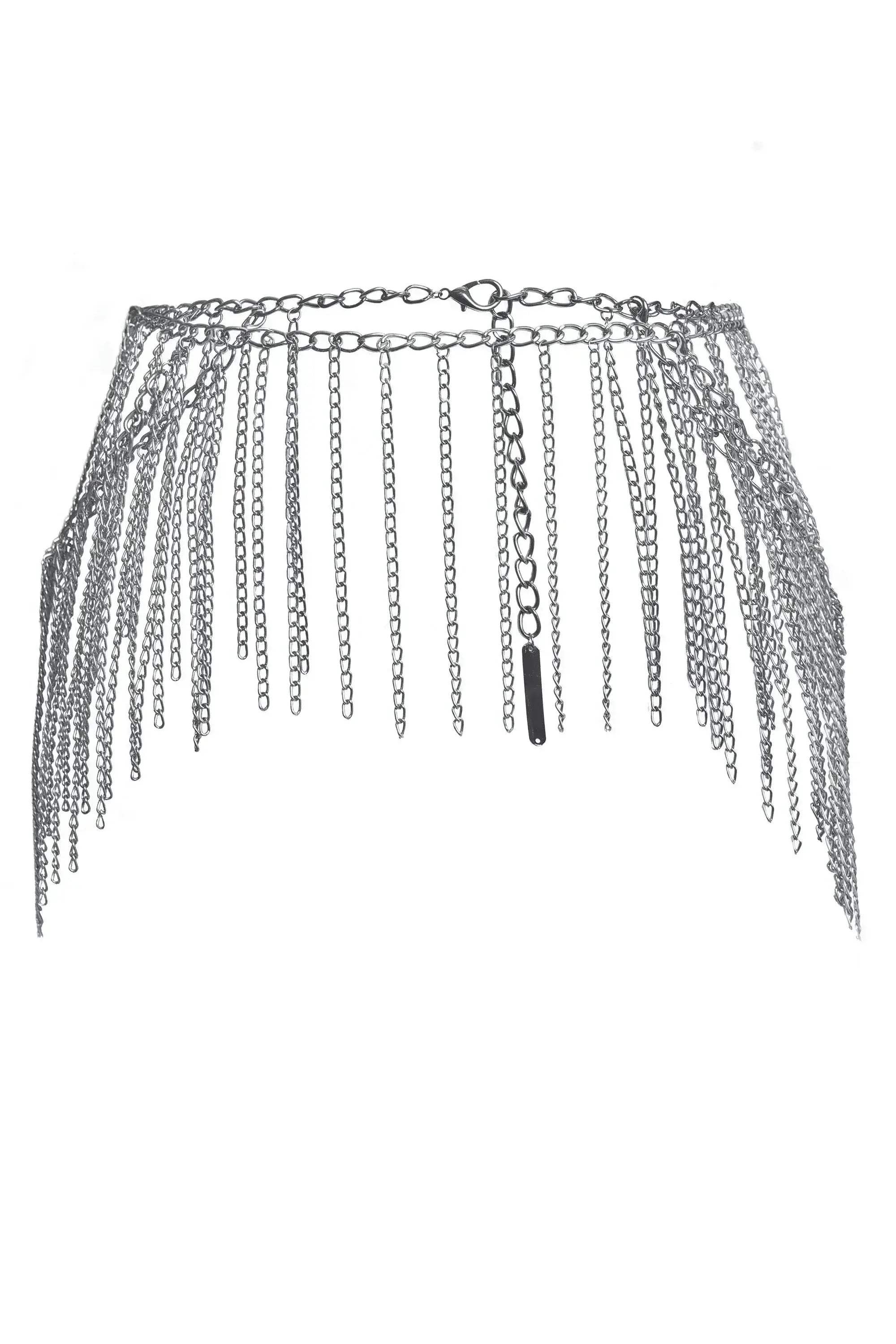 Gunmetal Glam Chain Belt - COQUETTE - Flyclothing LLC