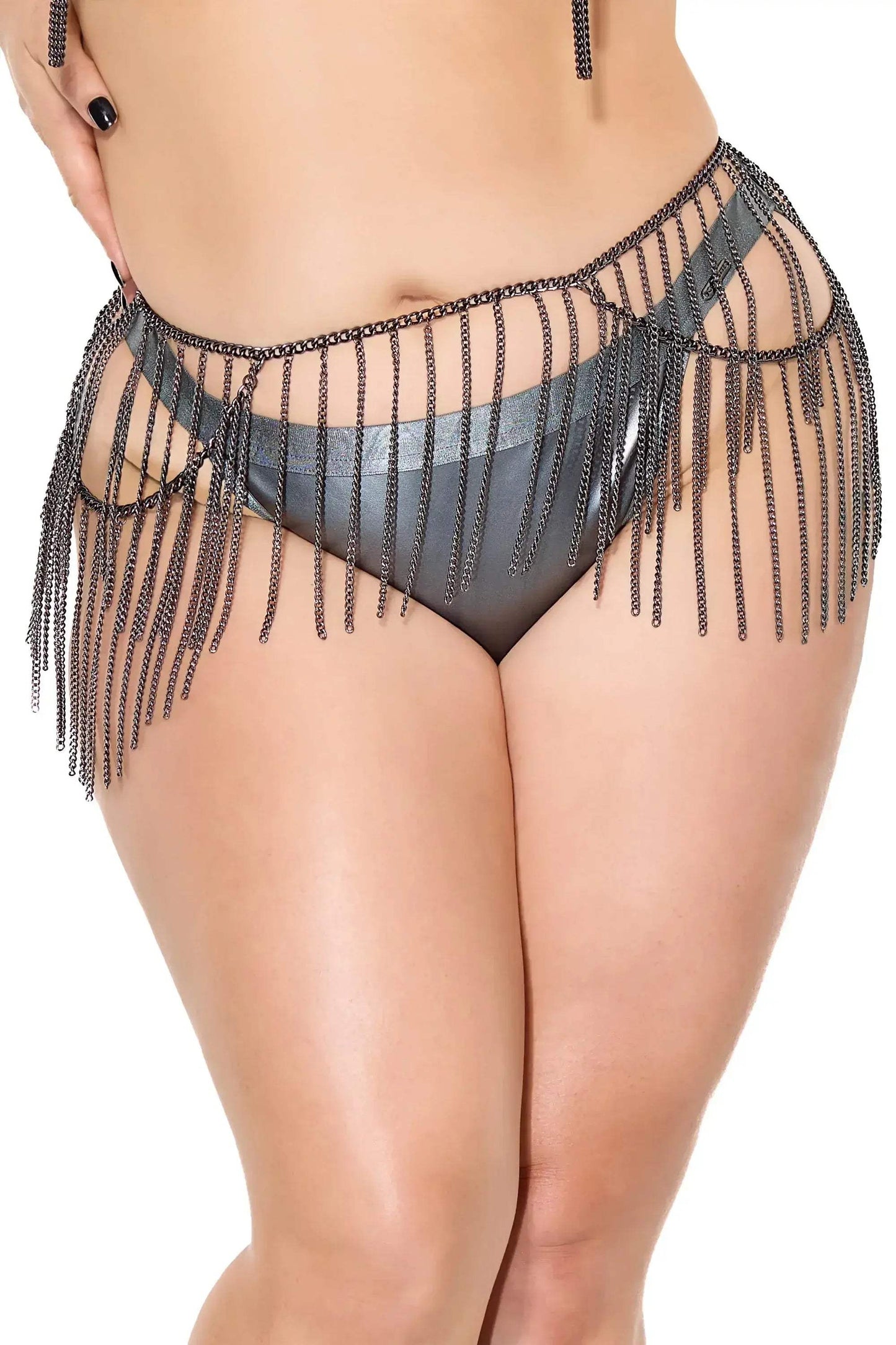 Gunmetal Glam Chain Belt - COQUETTE - Flyclothing LLC