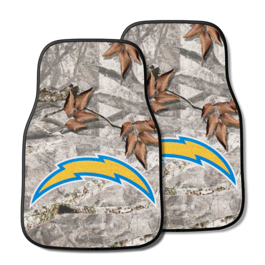 Los Angeles Chargers Camo Front Carpet Car Mat Set - 2 Pieces - Los Angeles Chargers
