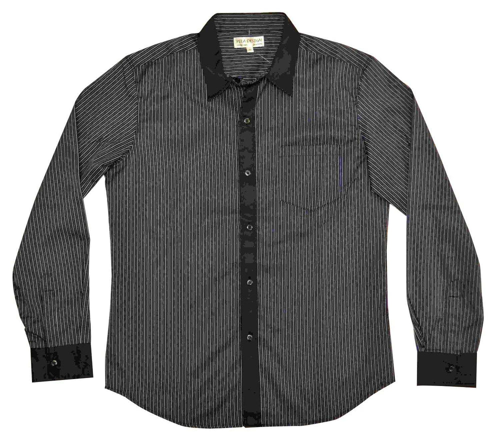 Pila Design Blue Stripe Dress Shirt - Pila Design - Flyclothing LLC