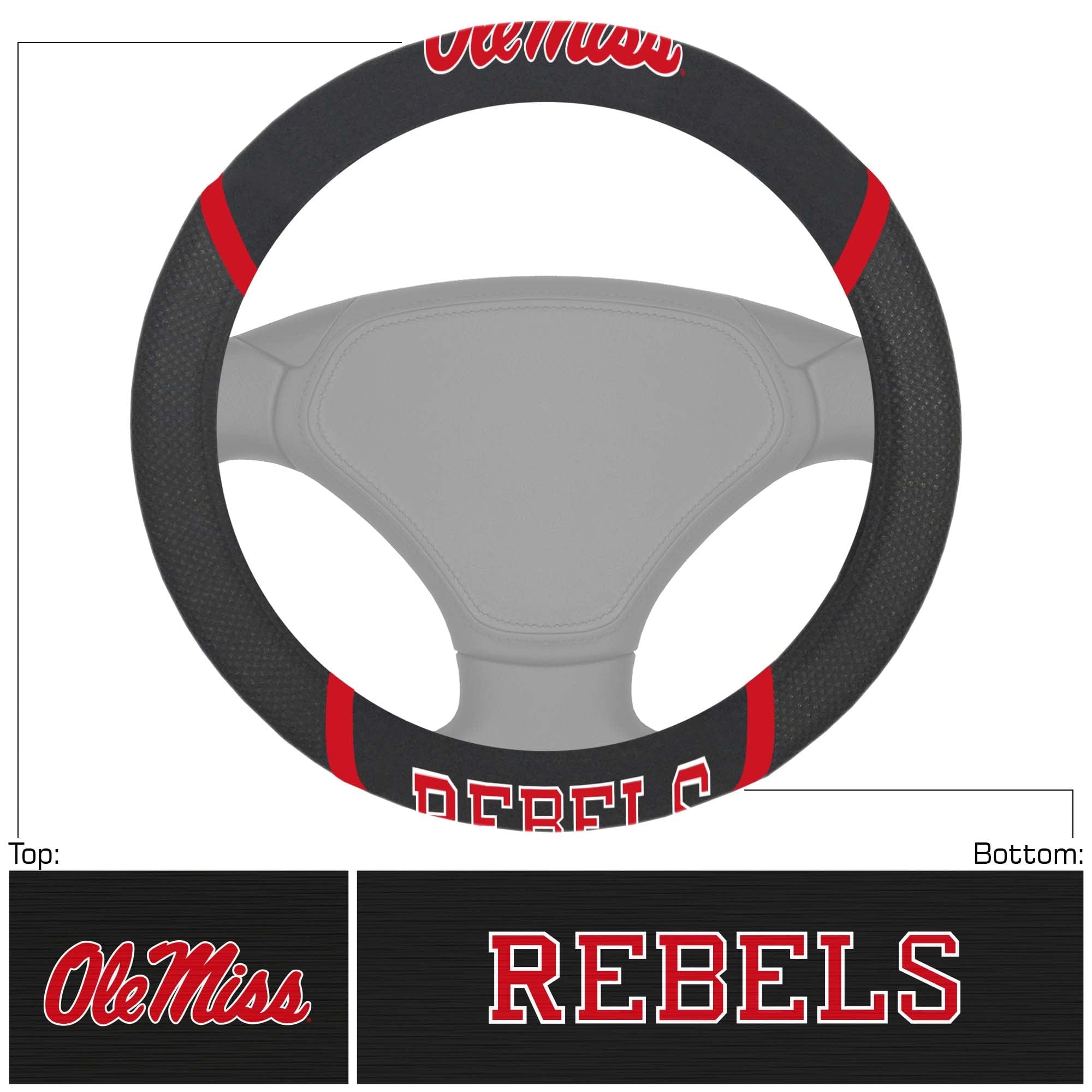 Ole Miss Rebels Embroidered Steering Wheel Cover - Ole Miss