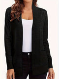 Open Front Long Sleeve Sweater Cardigan - Trendsi - Flyclothing LLC