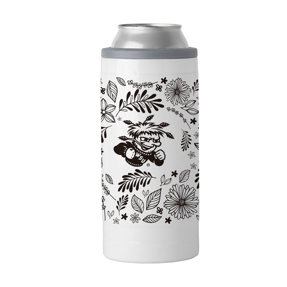 Wichita State 12oz Botanical Slim Can Coolie - Logo Brands - Flyclothing LLC