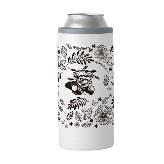 Wichita State 12oz Botanical Slim Can Coolie - Logo Brands - Flyclothing LLC