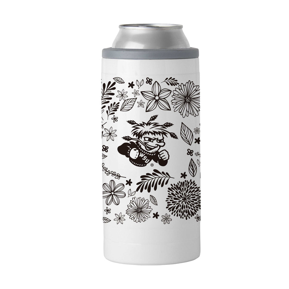 Wichita State 12oz Botanical Slim Can Coolie - Logo Brands - Flyclothing LLC