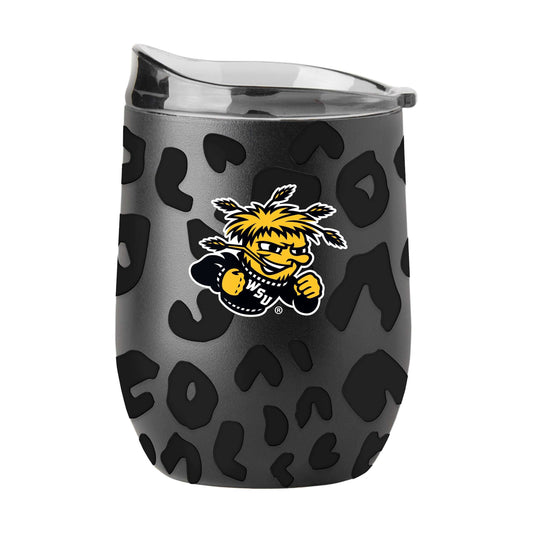 Wichita State Leopard 16oz Black Powdercoat Curved Beverage - Logo Brands - Flyclothing LLC