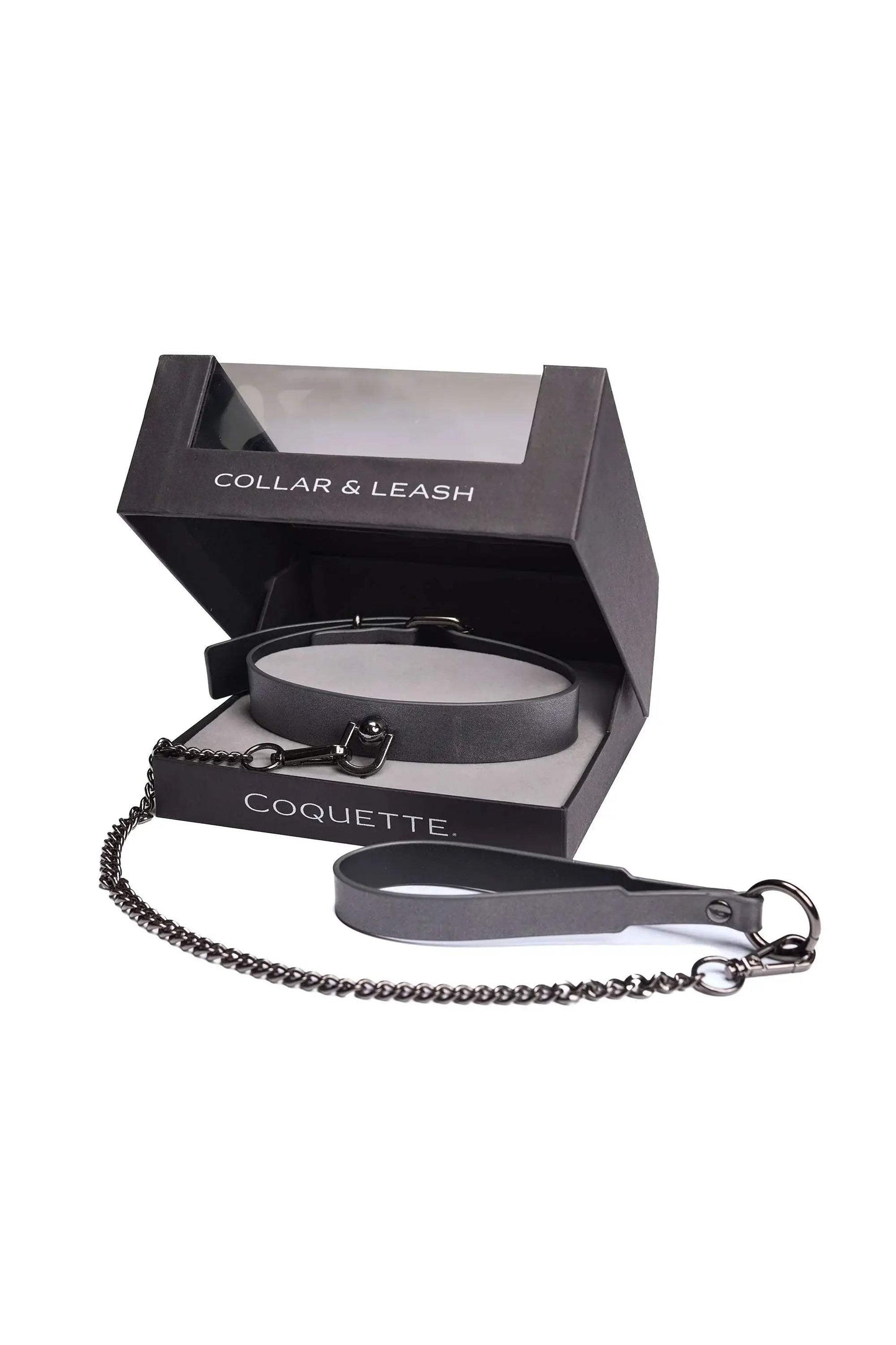 Gunmetal Glam Collar & Leash - COQUETTE - Flyclothing LLC