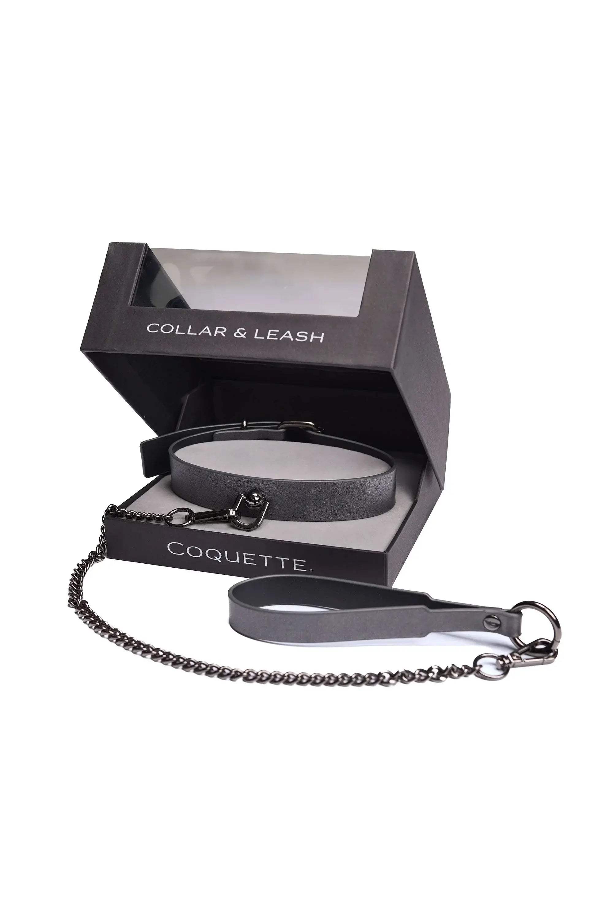 Gunmetal Glam Collar & Leash - COQUETTE - Flyclothing LLC