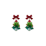 Christmas Tree Bowknot Dangle Earrings - Trendsi - Flyclothing LLC