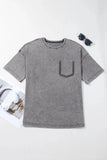 Mineral Wash Half Sleeve Vintage T Shirt - Trendsi