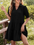 Johnny Collar Short Sleeve Mini Dress - Trendsi - Flyclothing LLC