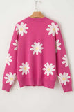 Daisy Round Neck Dropped Shoulder Sweater - Trendsi - Flyclothing LLC