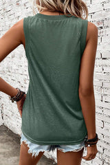 V-Neck Wide Strap Tank - Trendsi - Flyclothing LLC