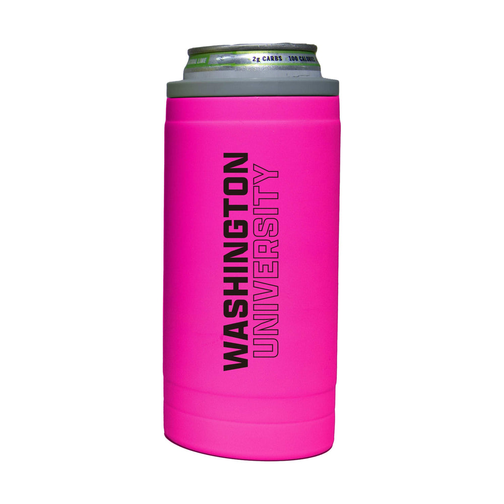 Washington U St Louis 12oz Electric Stacked Soft Touch Slim Coolie - Logo Brands - Flyclothing LLC