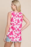 BOMBOM Printed Round Neck Tank - Trendsi