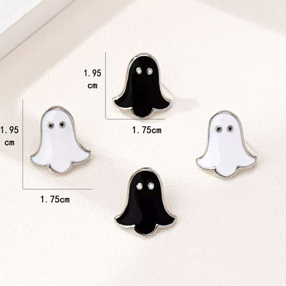 2 Pair Halloween Ghost Stud Earrings - Trendsi - Flyclothing LLC