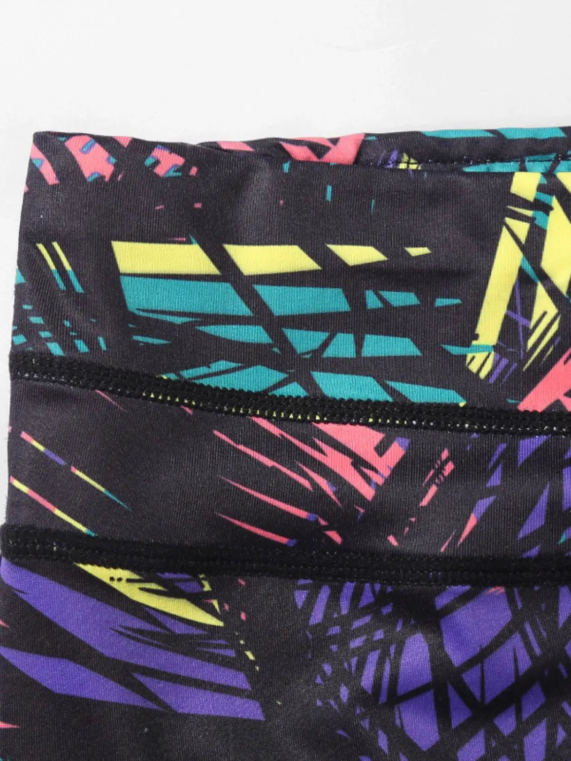 Printed Wide Waistband Active Leggings with Stirrups - Trendsi - Flyclothing LLC