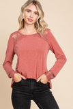 Super Lady Full Size Lace Detail Round Neck T-Shirt - Trendsi