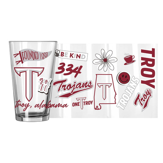 Troy 16oz Native Pint Glass - Logo Brands - Flyclothing LLC