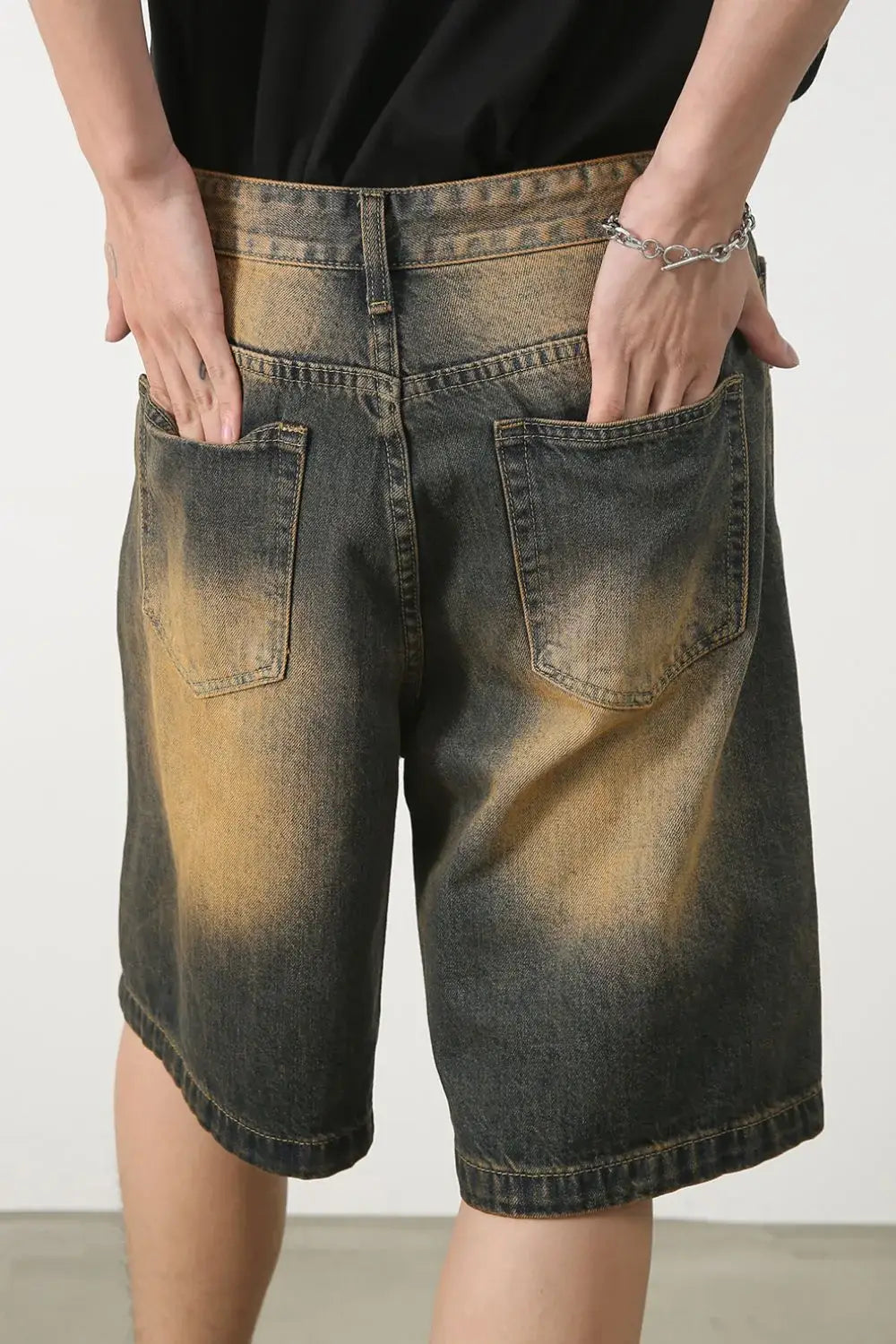 Men's Wasteland Style Demin Shorts with Pockets - Trendsi - Flyclothing LLC