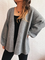 Open Front Long Sleeve Cardigan - Trendsi - Flyclothing LLC